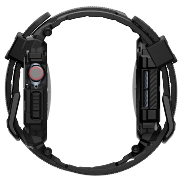 Hülle mit Armband für Apple Watch 10 (46 mm) Mattschwarz Spigen Rugged Armor Pro