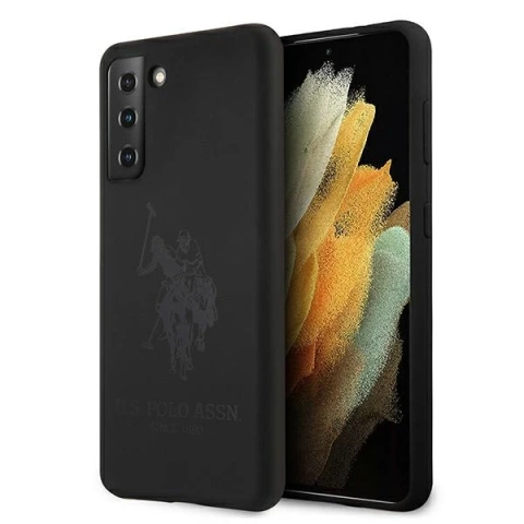 US Polo Silicone On Tone Handyhülle für Samsung Galaxy S21 schwarz/schwarz