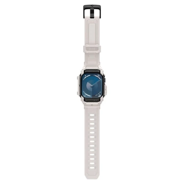 Hülle mit Armband für Apple Watch 10 (46 mm) Dune Beige Weiß Spigen Rugged Armor Pro