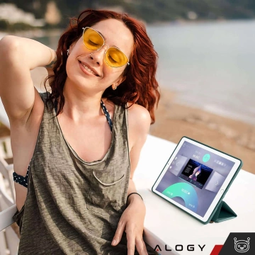 Etui do Apple iPad 10.2" 9/8/7 Gen (2021/2020/2019), Ochronne Smart Case z Klapką i Podstawką, Odporne TPU, Wzmocnione Narożniki, Alogy BookGuard™ – Zielone