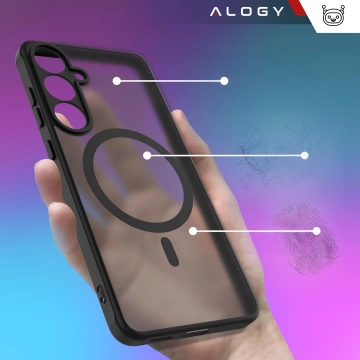Samsung Galaxy S25 Plus Hülle, Schutzhülle, Alogy Matte HybridMag™️ Hülle für MagSafe, Mattschwarz