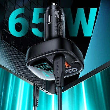 Acefast Autoladegerät 101W 2x USB Typ C / USB, PPS, Power Delivery, Quick Charge 4.0, AFC, FCP schwarz (B5)