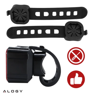 Lampka rowerowa LED Alogy SafeRide™ Lights Latarka na rower wodoodporne światło światełko na przód i tył przednia tylna 2 sztuki