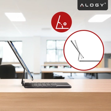 Etui z Klawiaturą do do Apple iPad Pro 11" 2021/2020 iPad Air 10.9" 2022/2020 iPad Air 11" 2024/2025 , Touchpad i Podświetlenie LED, Magnetyczne Mocowanie, Alogy MagnetKeyboard™ Case – Czarne