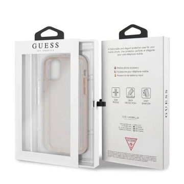 Guess GUHCN58PCGLPI iPhone 11 Pro różowy/pink Hard Case Glitter