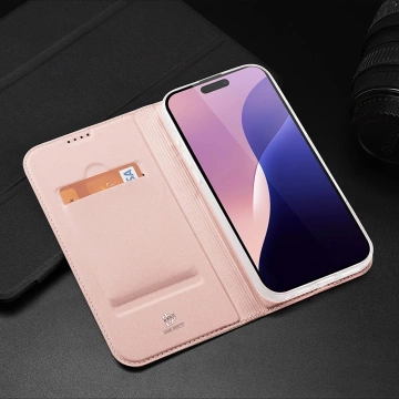 iPhone 16 Pro Max Dux Ducis Skin Pro Rosa Schutzhülle mit Flip