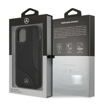 Etui ochronne Mercedes MEHCP12LCDOBK do Apple iPhone 12 Pro Max 6,7" czarny/black hardcase Leather Perforated Area
