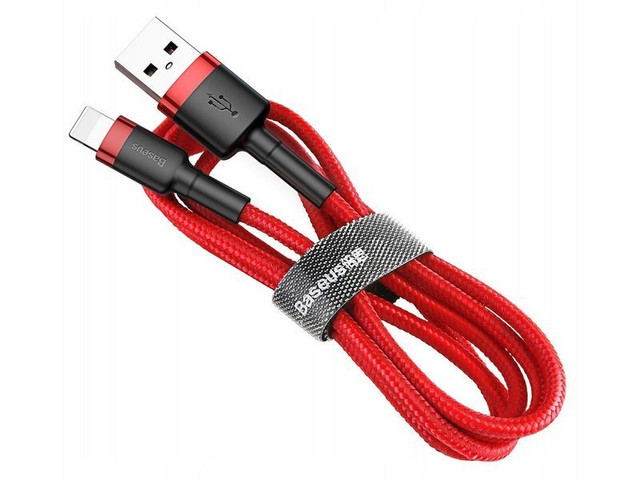 Kabel 2m Baseus Keviar USB Lightning do iPhone iPad iPod 1.5A Czerwony