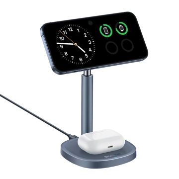 Baseus Orbit 2 Pro MagSafe Qi2 20W 2in1 Induktives Ladegerät mit Kühlung Grau