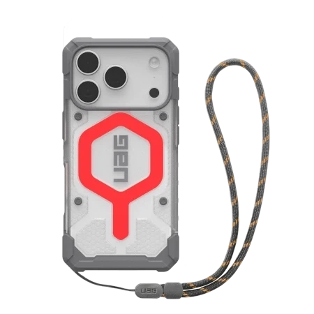 Etui do iPhone 17 Pro UAG Pathfinder Clear MagSafe Bundle Szaro-Czerwone