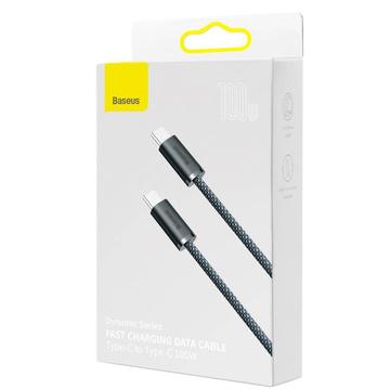 Mocny Kabel Baseus Dynamic Series USB-C do USB-C PD QC 100W 5A 2m Szary