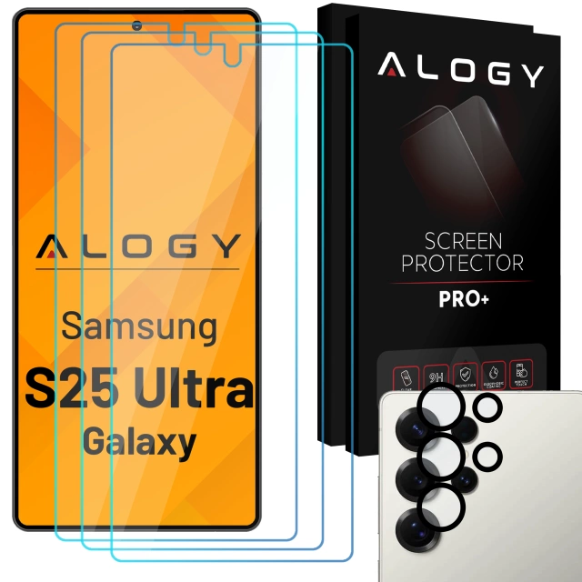 Alogy Glass Pack 3x Gehärtetes Glas für den Bildschirm 9h Glas für das Objektiv für Apple iPhone 14 Pro