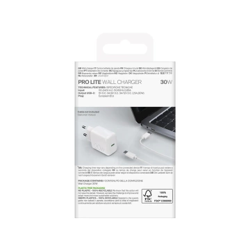 Ładowarka sieciowa Puro PROLITE 30W USB-C biała szybkie ładowanie