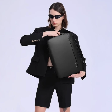 Plecak wodoodporny Bange na laptopa 17" miejski podróżny 52x32x28 cm rozszerzany do pracy samolotu męski damski Czarny