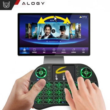 Drahtlose Mini-Tastatur Alogy 3-farbiges Touchpad mit Hintergrundbeleuchtung