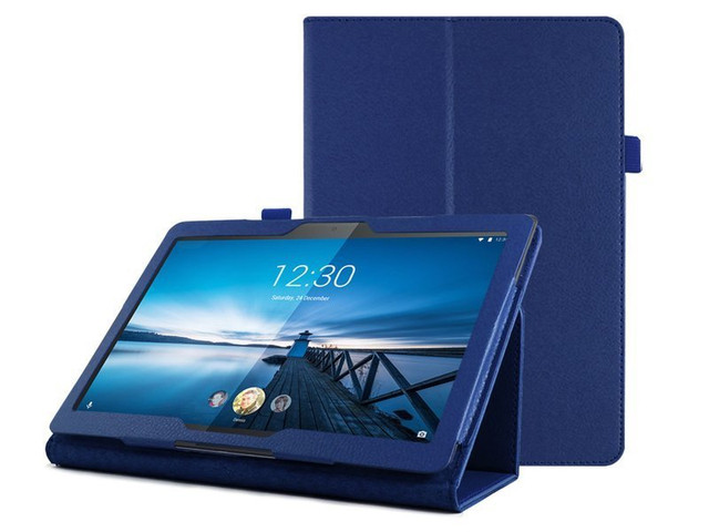 Etui stojak do Lenovo Tab M10 10.1 TB-X605 Granatowe + FOLIA + RYSIK