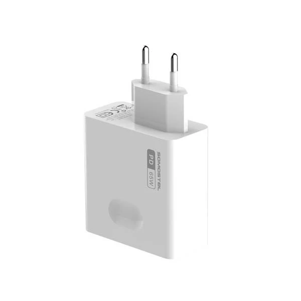 Wandladegerät 65 W iPhone auf Typ-C-Kabel Somostel Power Deliver Q15 PD Weiß