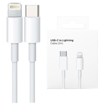 Kabel USB-C für Lightning für Apple iPhone iPad iPod 20W 2m BOX Weiß