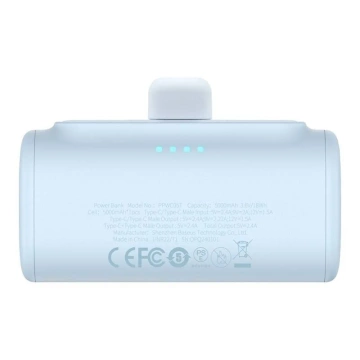 Baseus Compact Powerbank 5000 mAh 20 W USB-C Mini Schnellladung Blau