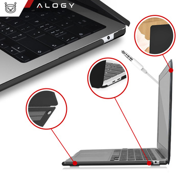 Etui do Macbook Air 15 M2 2023 / M3 2024 (A2941,A3114)  Case obudowa pokrowiec matowe Alogy Hard Cover Czarne