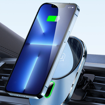 Uchwyt samochodowy na telefon ładowarka indukcyjna QI USAMS Magnetic Car Wireless Charging 15W do kratki (US-CD170) 