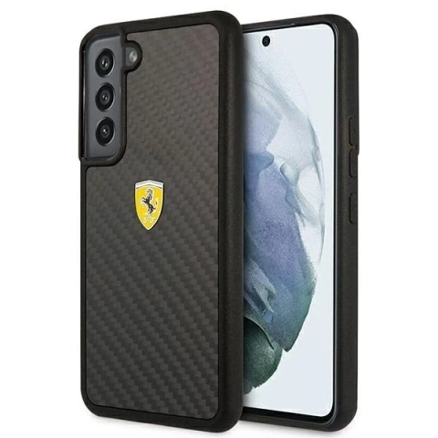 Etui Ferrari FEHCS22MFCAK für Galaxy S22 S906 Hardcase On Track Real Carbon czarny/black