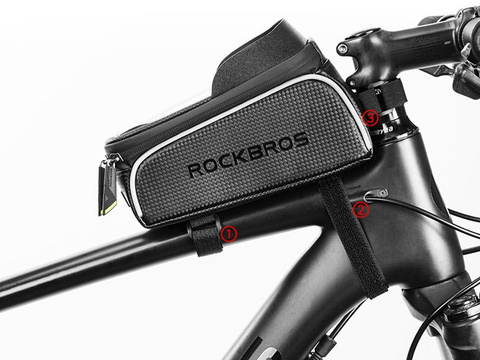 Etui torba uchwyt rowerowy RockBros 017-1BK sakwa na rower na ramę Czarne
