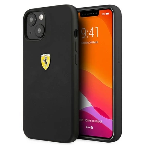 Etui na telefon Ferrari iPhone 13 mini 5,4" czarny/black hardcase Silicone