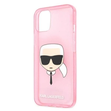 Karl Lagerfeld KLHCP13SKHTUGLP iPhone 13 mini 5,4" różowy/pink Hardcase Glitter Karl`s Head