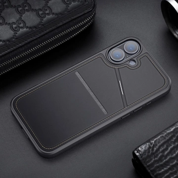 iPhone 16 Hülle Dux Ducis Rafi II Mag MagSafe RFID Ständer Schwarz