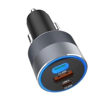 Ładowarka samochodowa Forcell 65W 2xUSB-C + USB-A Szybkie Ładowanie