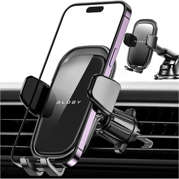 Autotelefonhalter, Fenster, Kühlergrill, Cockpit, Armaturenbrett, Auto, Auto, für 7-Zoll-Telefon Alogy 3in1 Schwarz