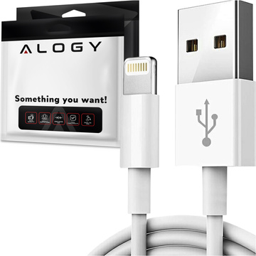 Kabel 2m Alogy Fast Charge USB do Lightning przewód do ładowania iPhone 20W White 