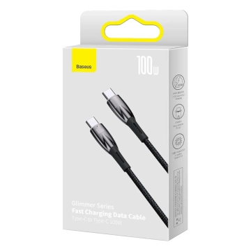 Baseus Glimmer Series kabel do szybkiego ładowania USB-C 480Mb/s PD 100W 1m czarny