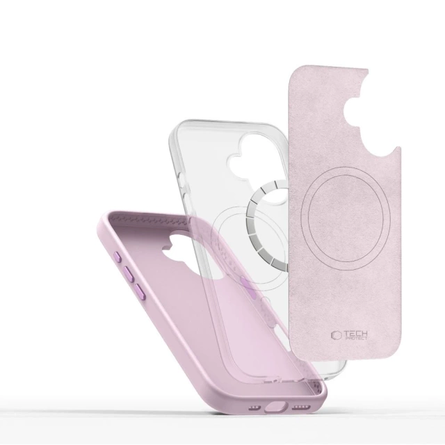 Etui für iPhone 16 Tech-Protect Silikon Pure MagSafe Pink Pearl