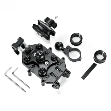 Uchwyt Motocyklowy Rowerowy na kierownicę KEWIG M26-C1 na telefon z systemem przeciwwstrząsowym na motor quada skuter Czarny