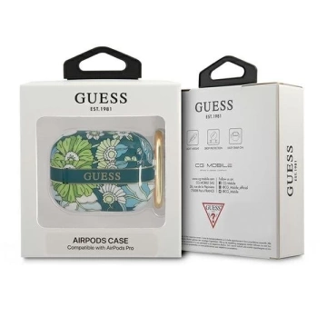 Guess GUAPHHFLN AirPods Pro Cover zielony/green Flower Strap Collection