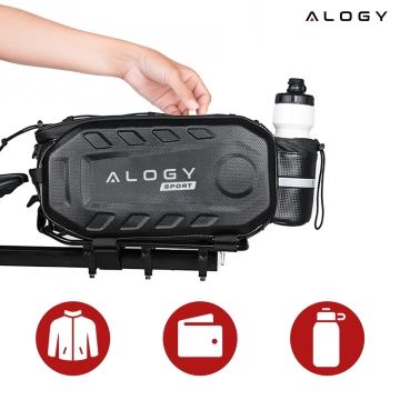Torba sakwa rowerowa na bagażnik 17l kufer tylna wodoodporna czarna Alogy Sport RoadGear™ Czarna
