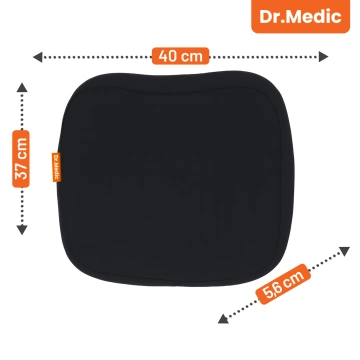DR.MEDIC ComfySeat™ Ergonomisches Bürositzkissen mit Steißbeinstütze für Auto- und Bürostühle, Schwarz
