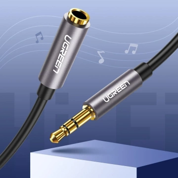 UGREEN Kabel AUX-Verlängerungskabel 3,5 mm Miniklinke 1m Silber (10592)