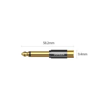 Adapter UGREEN przejściówka  jack 6,35 mm (męski) na RCA (żeński) złoty (AV169 80731)