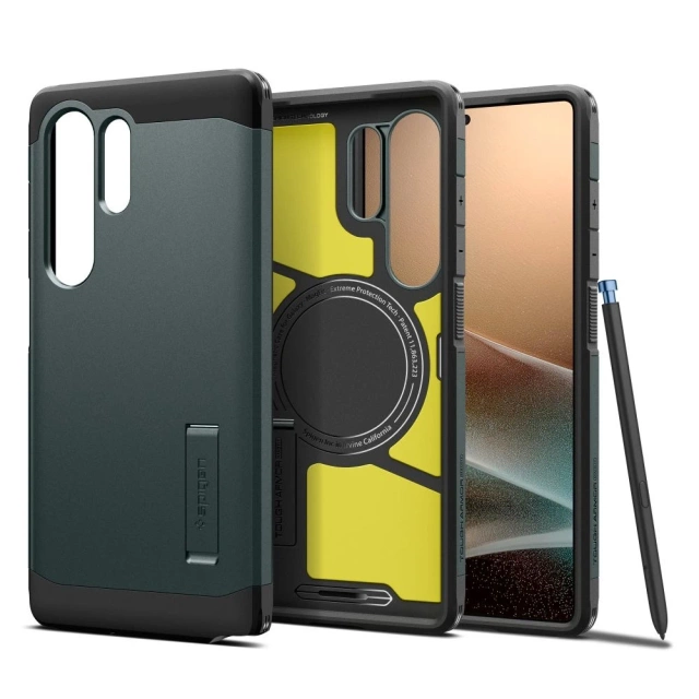 Etui für Samsung Galaxy S25 Ultra Abyss Green Spigen Tough Armor Mag MagSafe