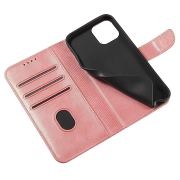 Magnet Case elegancki futerał etui pokrowiec z klapką i funkcją podstawki Samsung Galaxy A03s (166,5) różowy