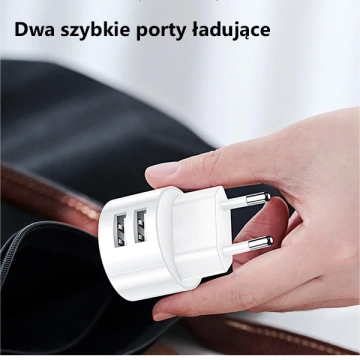 USAMS Wandladegerät 2xUSB T20 2.1A rund (nur Kopf) weiß/weiß Fast Charging CC80TC01 (US-CC080)