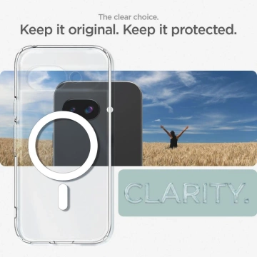 Etui do Google Pixel 9a Spigen Ultra Hybrid Mag MagSafe Clear/White