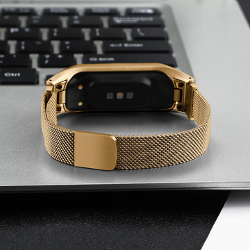 Bransoleta Milanese pasek Alogy stal nierdzewna do Samsung Galaxy Fit 2 SM-R220 Złota