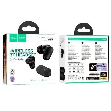 HOCO słuchawki bezprzewodowe bluetooth TWS EQ19 czarne