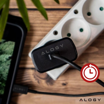 USB-C Typ C PD Premium Wandladegerät schnelles 45W 3A Typ-C Kabel 1M Alogy schwarz