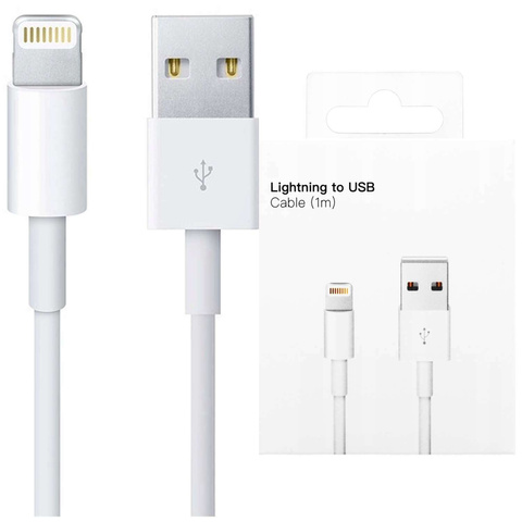 Kabel 1m Lightning auf USB-A USB für Apple iPhone, iPad, iPod BOX Weiß