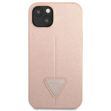 Etui Guess GUHCP14SPSATLP do Apple iPhone 14 6,1" różowy/pink hardcase SaffianoTriangle Logo